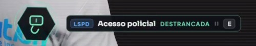 Núcleo verde e cartão LSPD, Acesso policial, destrancada, E